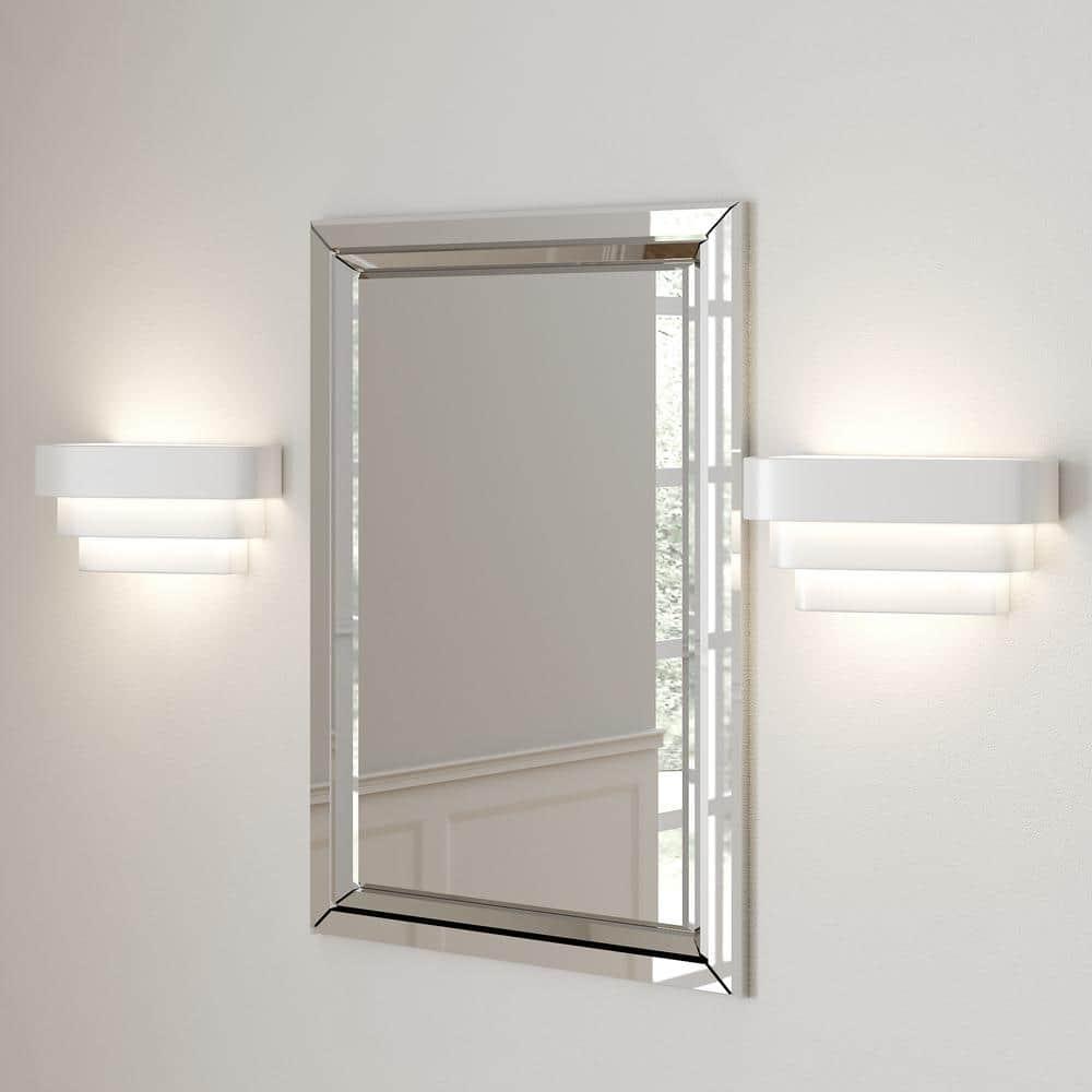 Progress Lighting Travera 1-Light Wall Sconce, White Finish, Metal Shade