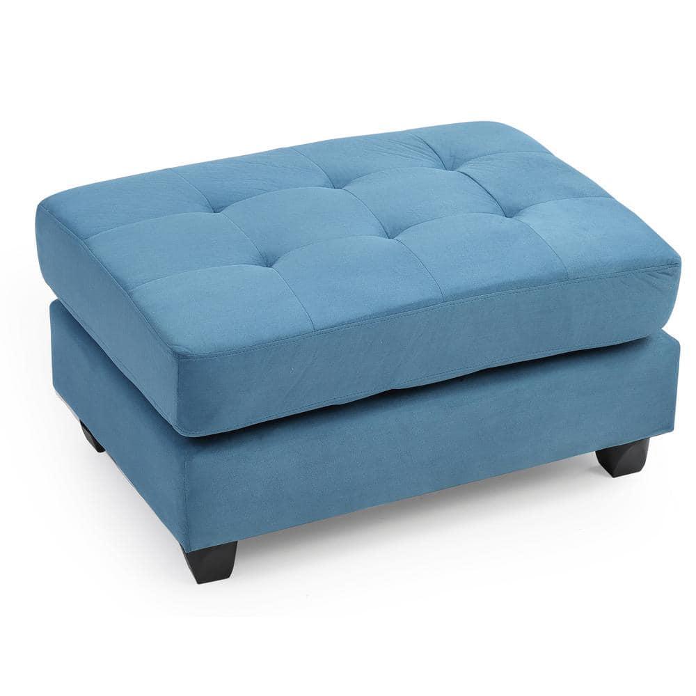 Passion Furniture Malone Aqua Tufted Ottoman