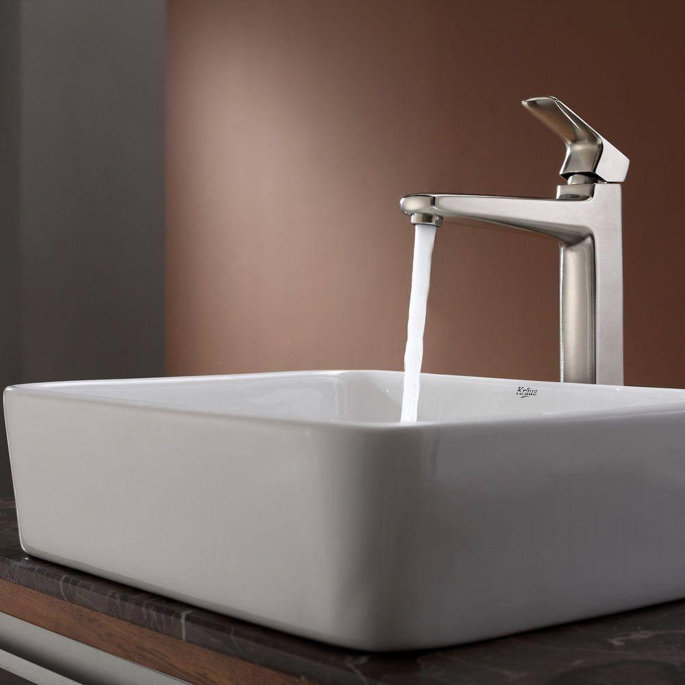 Ceramic Rectangular Vessel Bathroom Sink