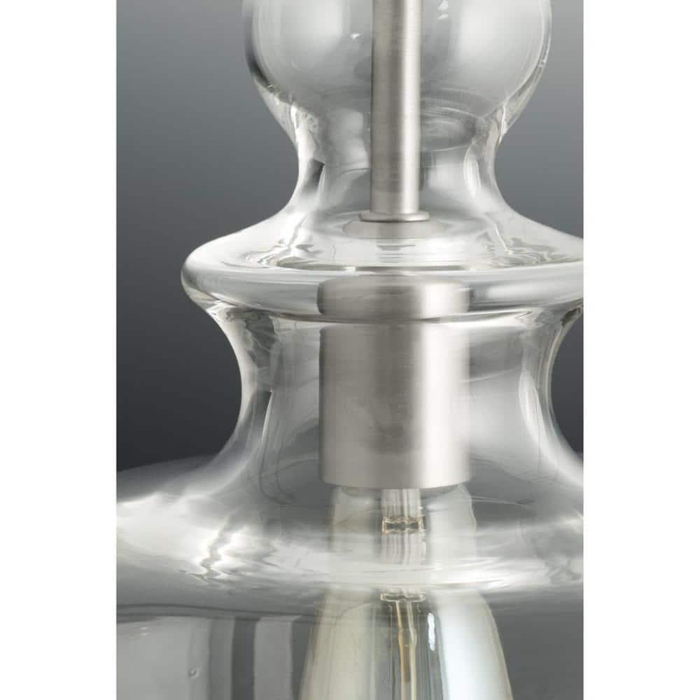 Progress Lighting, Staunton Collection, 1-Light Wall Sconce, Brushed Nickel, Clear Glass Shade