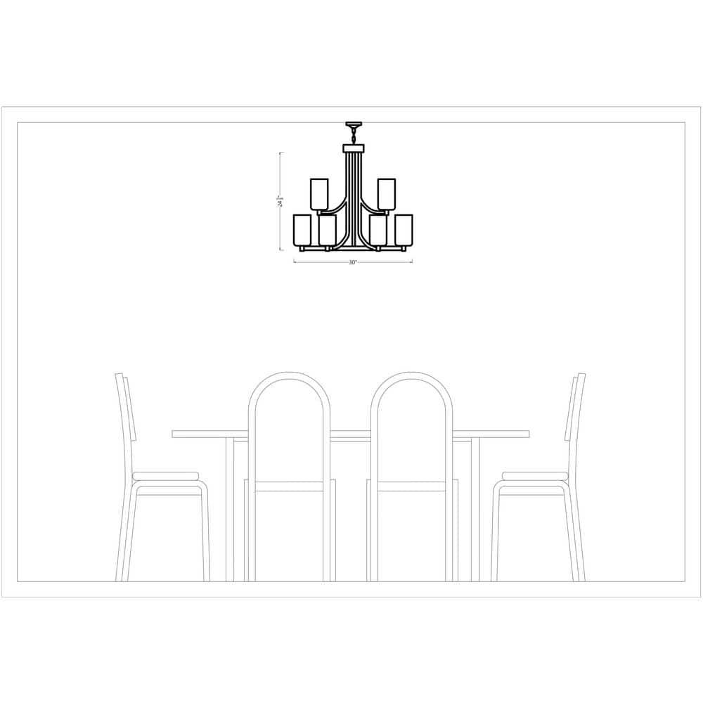 Hettinger 9-Light Brushed Nickel Modern Transitional Hanging Chandelier
