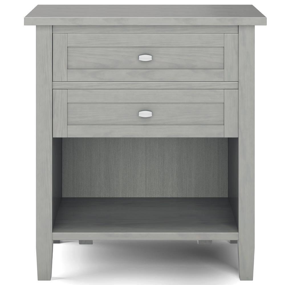 Simpli Home Warm Shaker 24"W Solid Wood Bedside Table with Two Drawers & Reviews | Wayfair