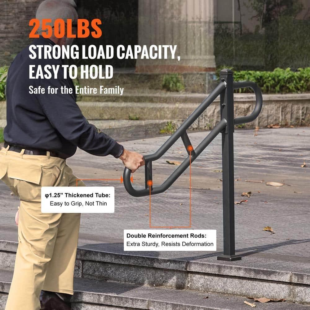 VEVOR VEVOR Single Post Handrail for Outdoor 1-3 Step 40.5" Stair Handrail Floor Mount