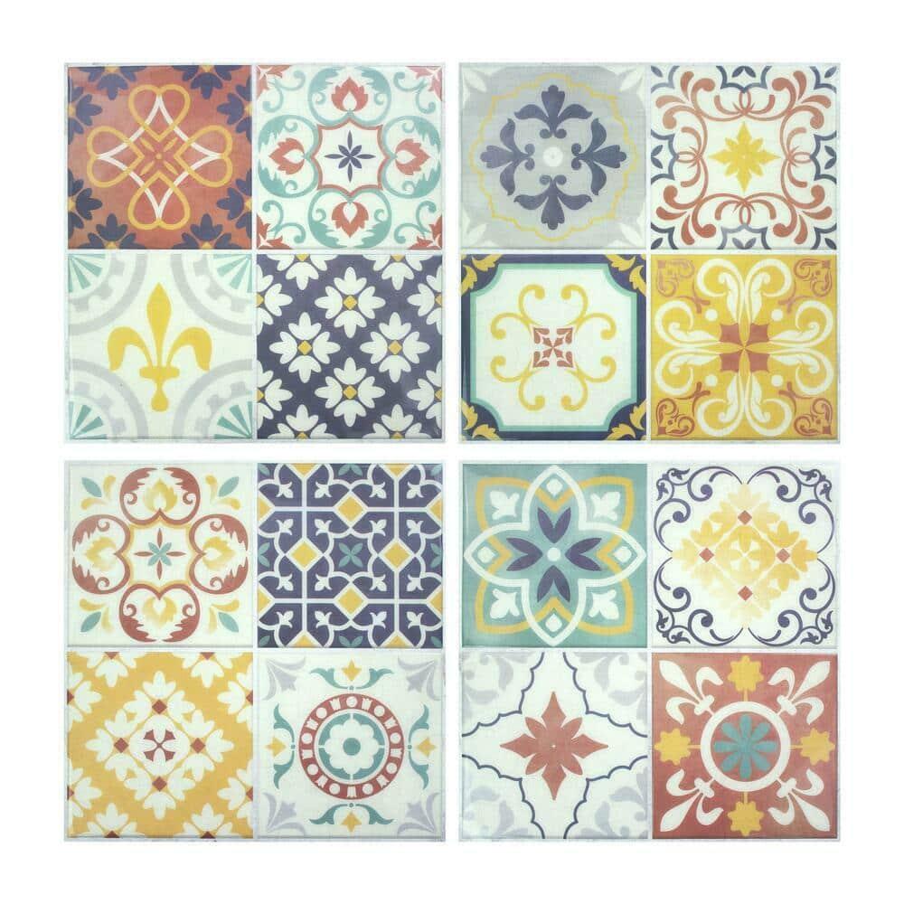 10.5'' W x 10.5'' L PVC Peel and Stick Field Tile