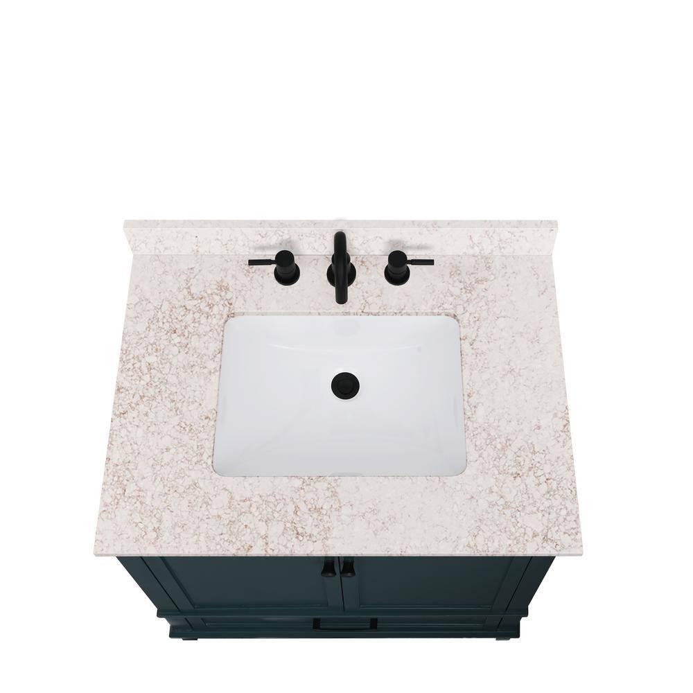 31'' Quartz Single Bathroom Vanity Top with Sink