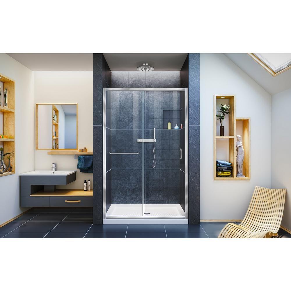 Infinity-Z 48" x 74.75" Clear Sliding Shower Door