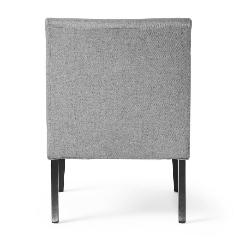 Modern Gray Fabric Armless Slipper Accent Chair with Wood Frame