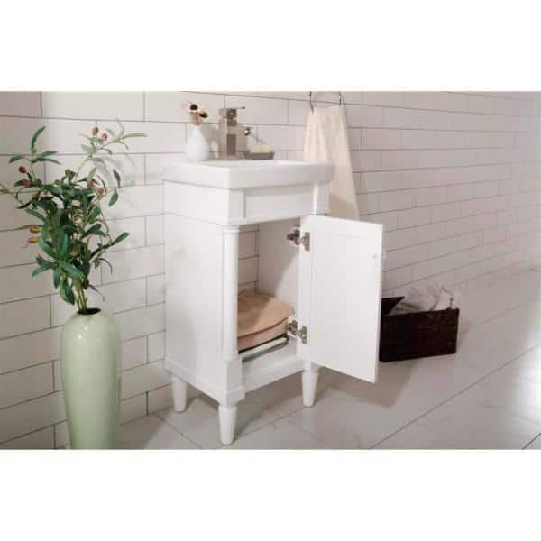 Furniture Indoor Home Decorative Bathroom, Kitchen 18" White Sink Vanity