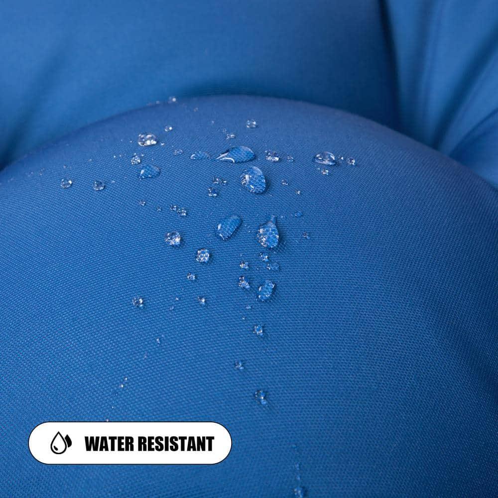 ARTPLANT Outdoor Dinning Seat Pads Cushions with Tie 19"x19"x4",Square Wicker Outdoor Tufted Cushion,Set of 2,Navy Blue