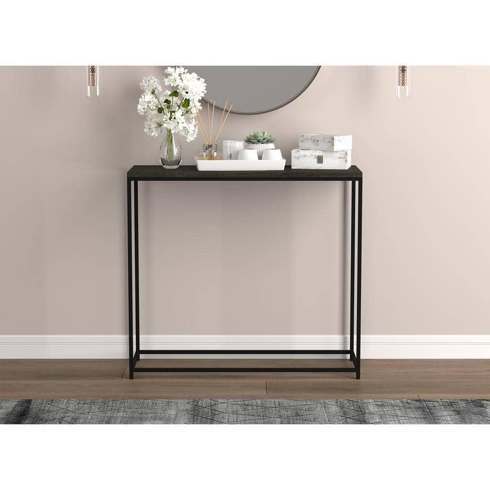 31 in. Dark Grey Rectangle Wood Console Table
