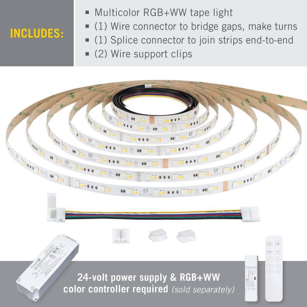 RibbonFlex Pro, 24V, RGB+WW, 36+36+36LEDs/M, IP20, 2.5M Undercabinet Strip Light