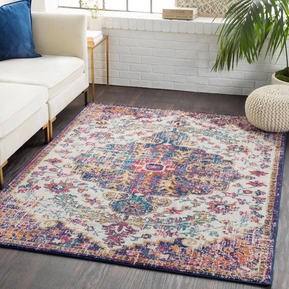 Livabliss Harput Vintage Medallion Runner Area Rug,2'7" x 7'3",Dark Blue