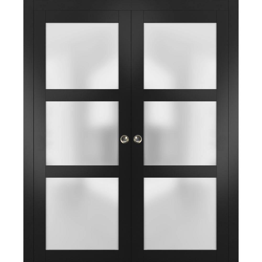 Lucia Frosted Glass Sliding Closet Doors