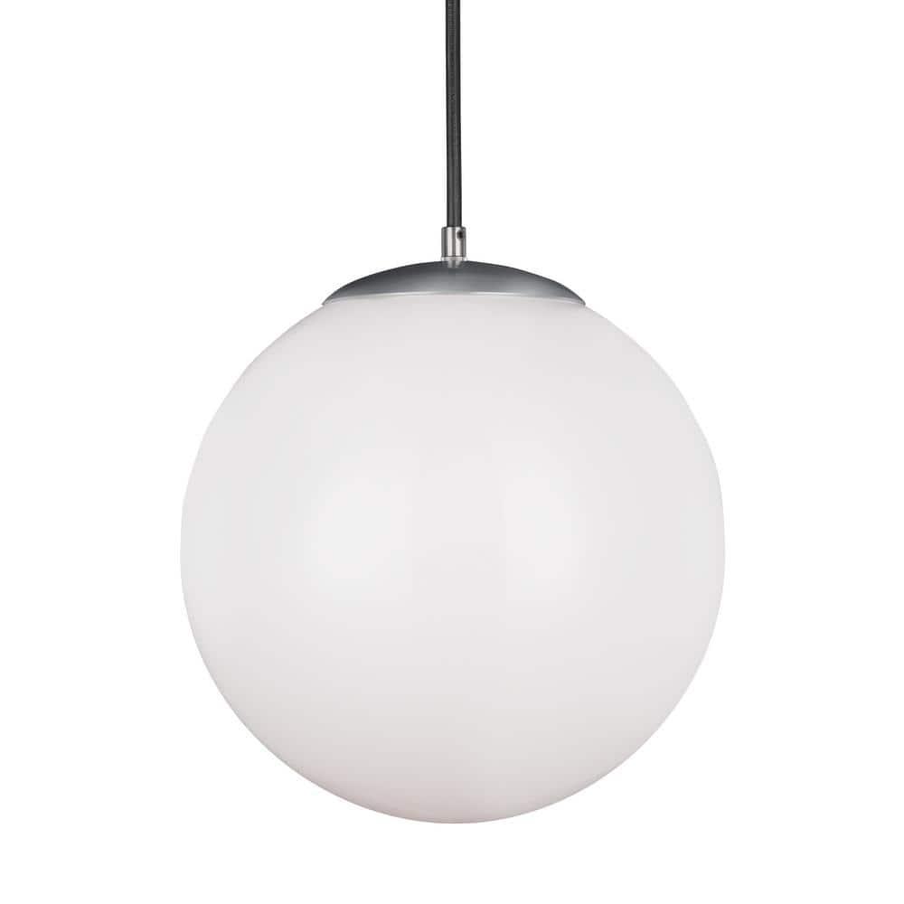 Generation Lighting 6024EN3-04 Hanging Globe One Light Pendant, Satin Aluminum Finish