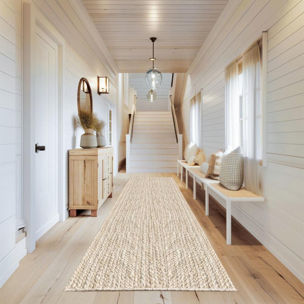 4'x6' Hand Woven Rigo Jute Area Rug Off White - nuLOOM: Farmhouse Style, Low Pile, Indoor Use, Rectangle Shape