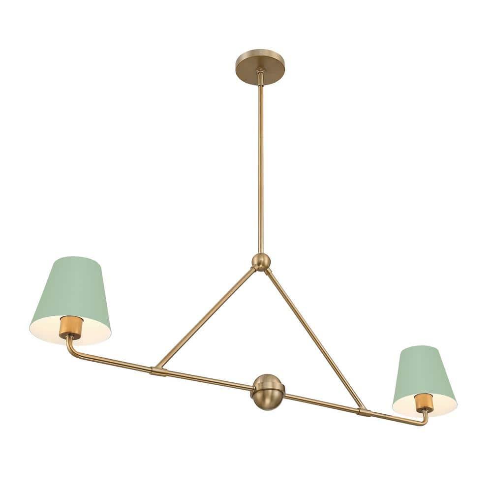Crystorama Lighting Xavier 2 - Light Chandelier in  Vibrant Gold/Green