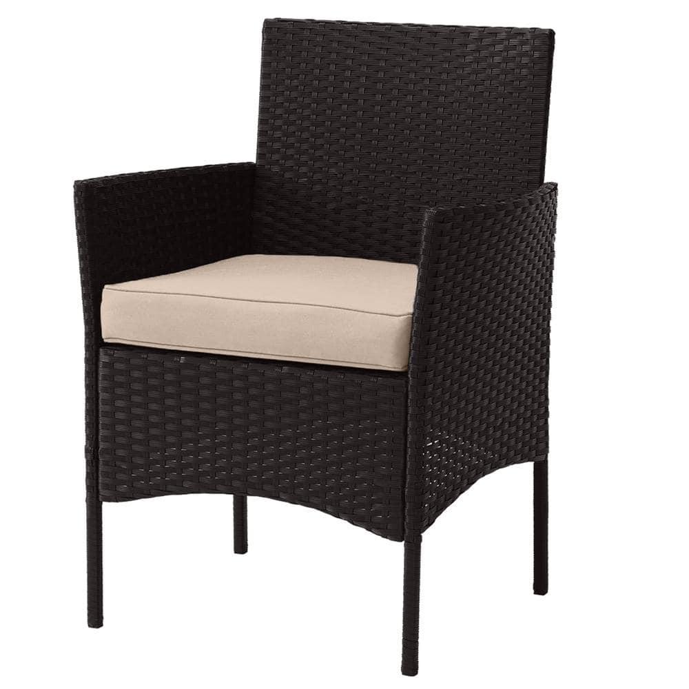 Pure Garden 4pc Outdoor Patio Rattan Furniture Set Black