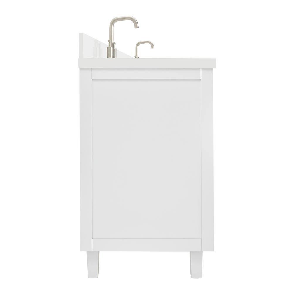 Ariel Monrow 67 Inch Double Oval Sink Bathroom Vanity With Pure White Quartz Countertop