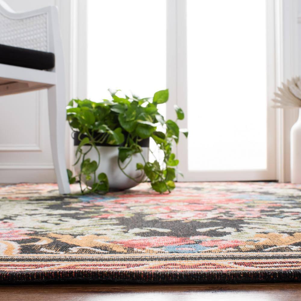 Classic Vintage CLV301 Power Loomed Runner Rug - Black/Multi - 2'3"x12' - Safavieh.