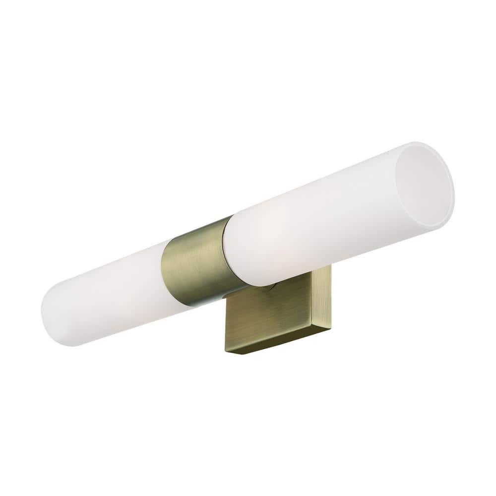 Livex Lighting Aero 2 - Light Vanity in  Antique Brass