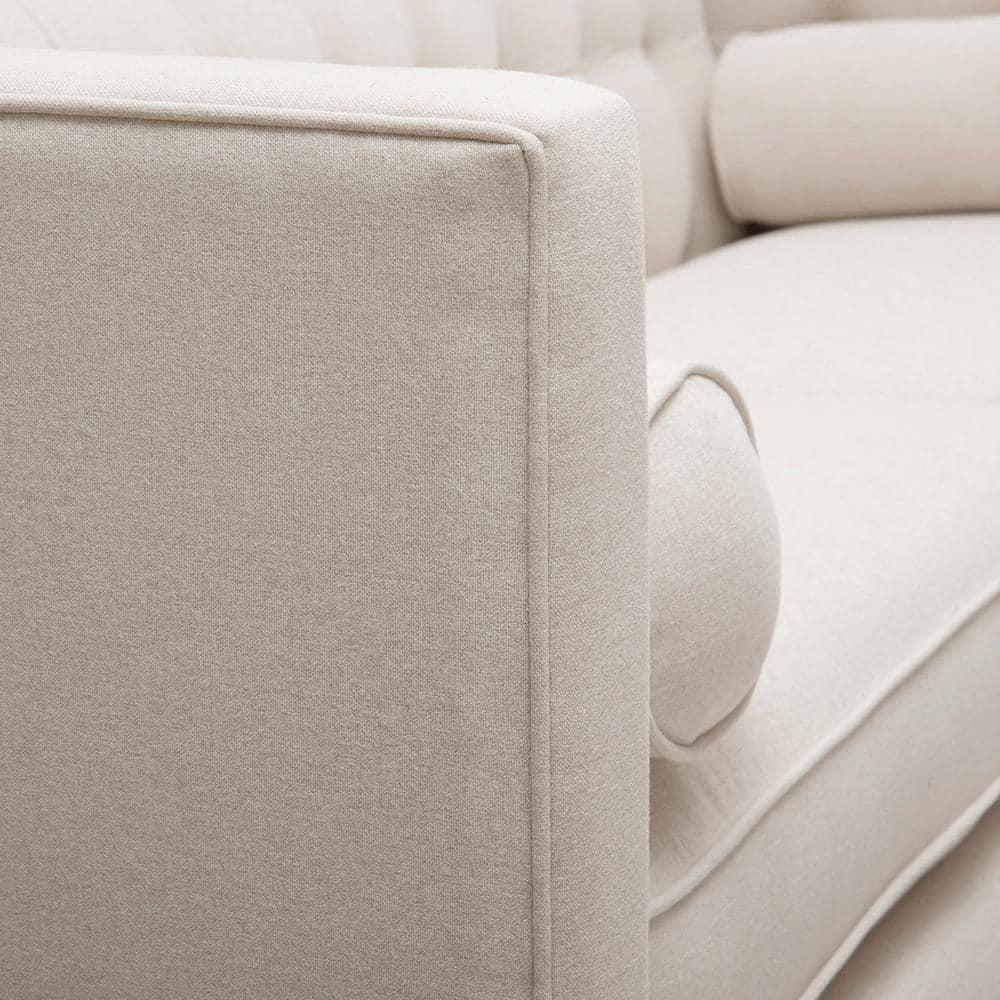 Jack 84" Tufted Tuxedo Sofa Double Cushion Sky Neutral