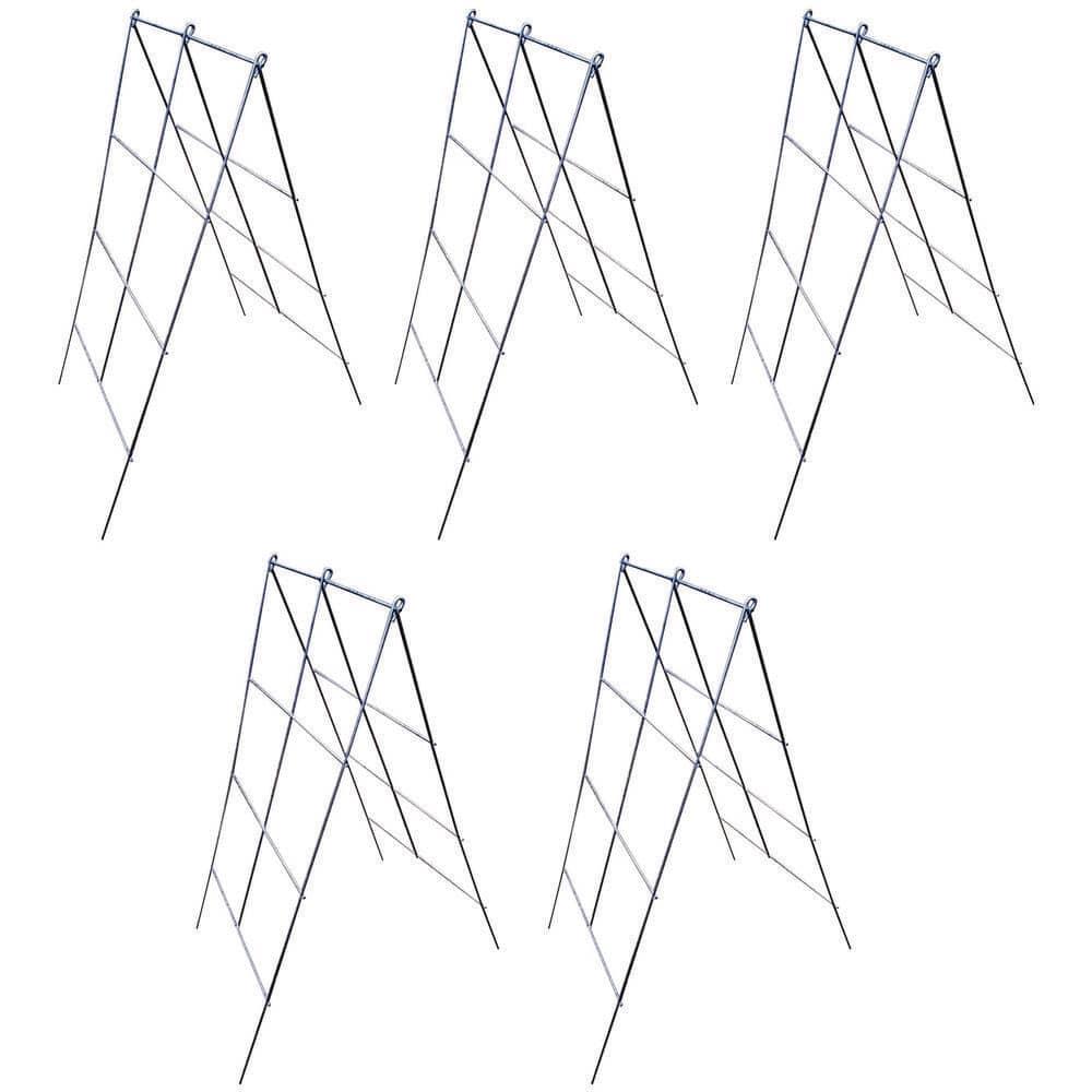 Glamos Wire 42 in. Steel A-Frame Vegetable and Plants Plant Support Grow Though Grid (5 Pack)