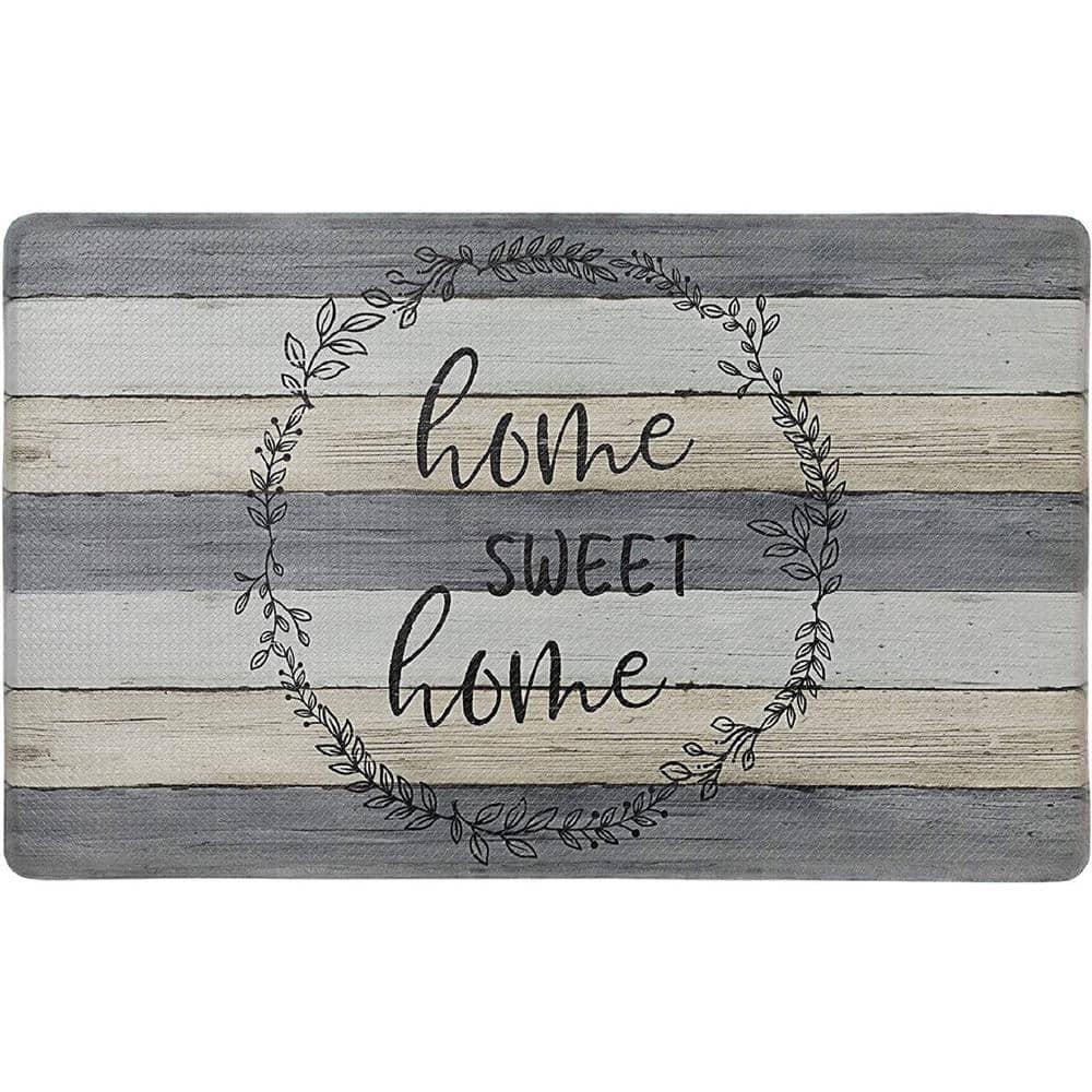 J&V TEXTILES  20" x 55" Oversized Cushioned Anti-Fatigue Kitchen Runner Mat (Home Sweet Home)