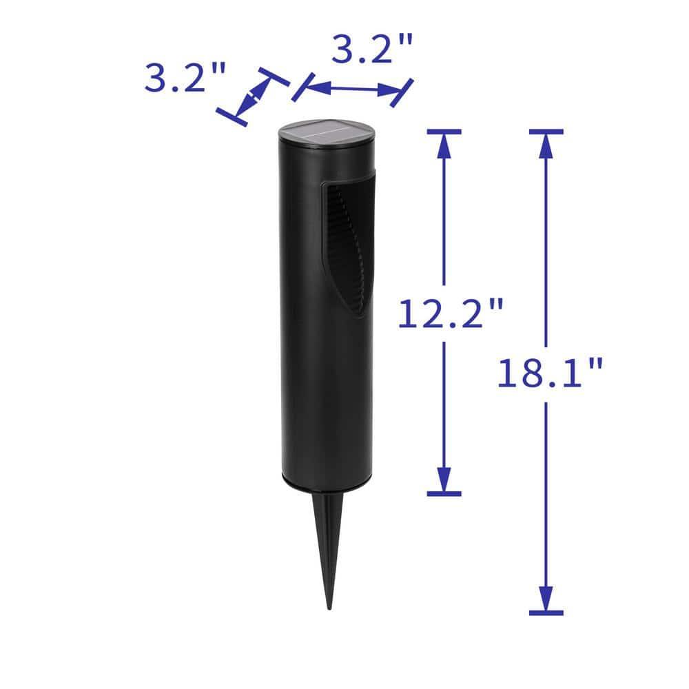 Techko 12.2" Solar Bollard LED Pathway Light (Set of 2)