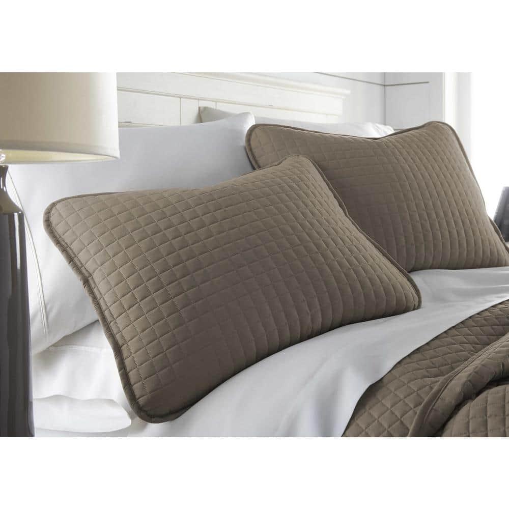 Vilano Dark Taupe Twin Microfiber Reversible Quilt Set
