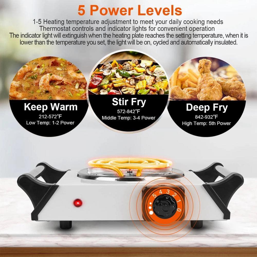 iMounTEK Portable Coil Hot Plate Heating Plate, 1000W Stove Countertop Heater with 5 Temperature Adjustments Fast Heating for Cooking
