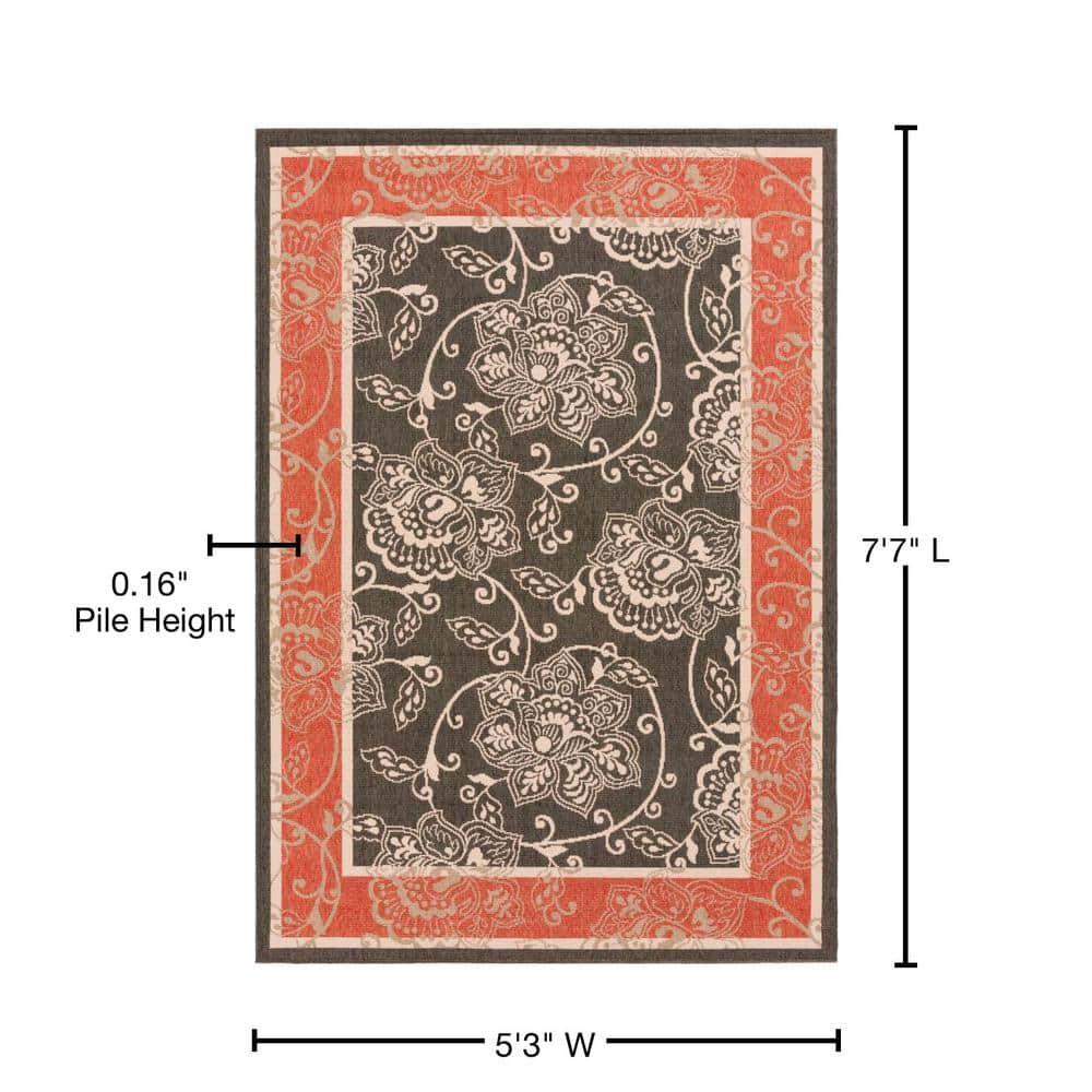 Livabliss Rhoda Outdoor Border Area Rug,2'5" x 4'5",Taupe/Brown