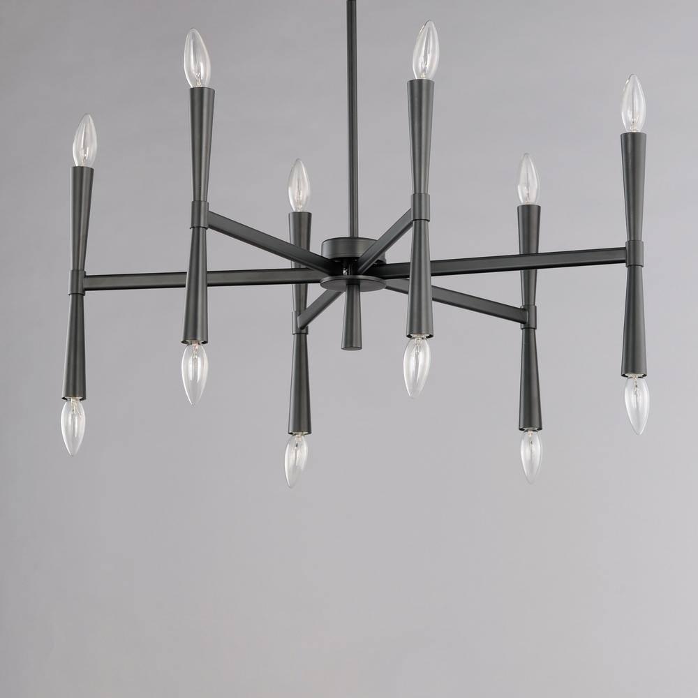 12 Light Chandelier-Black Finish Maxim Lighting 24626Bk