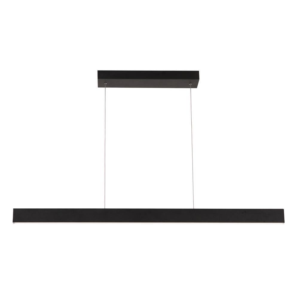 46" Black Aluminum Modern Linear LED Pendant Light