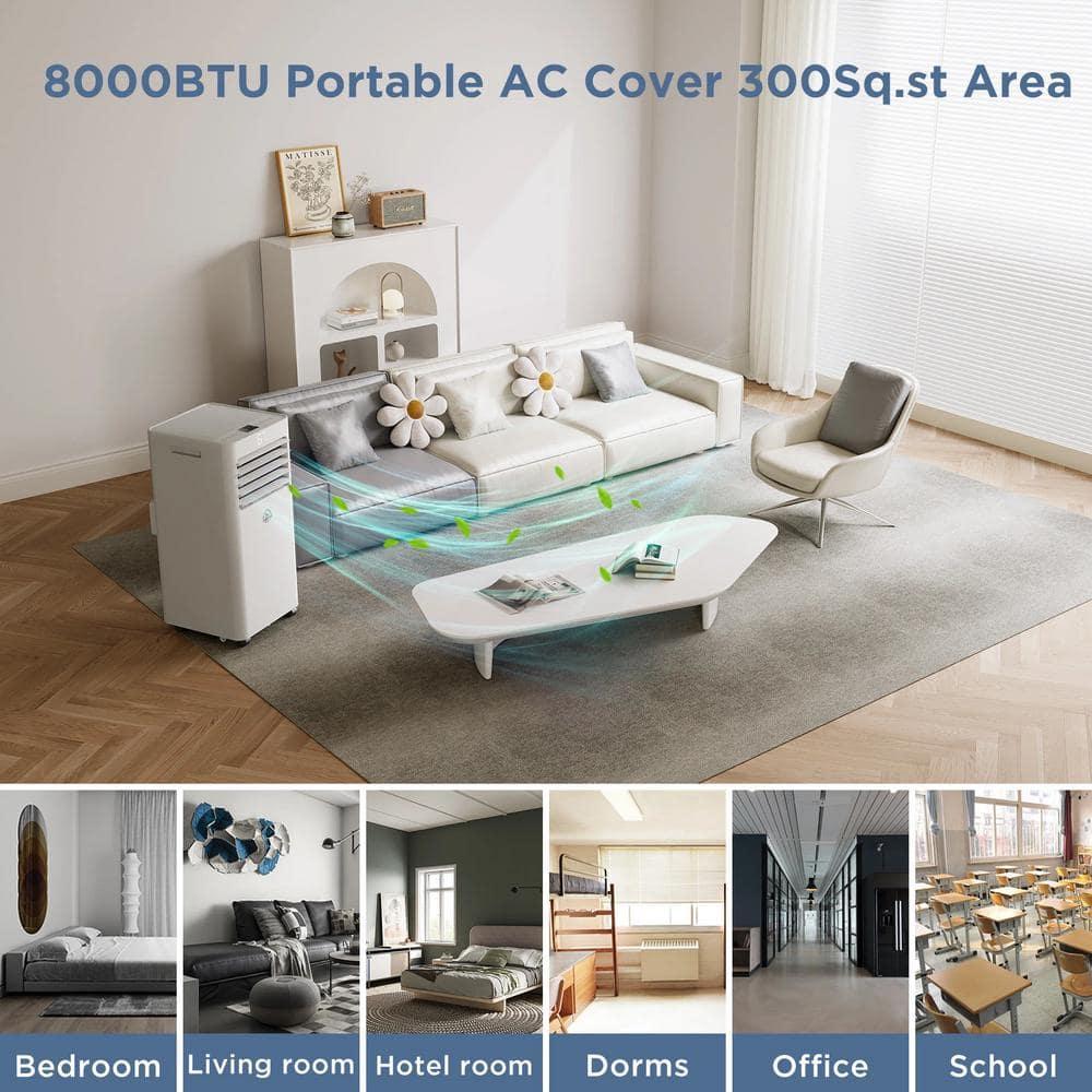 LUBAIR 8,000 BTU Portable Air Conditioner with Remote Control, Coverage Area 250 Sq.ft