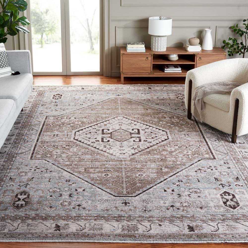Antique Patina ANP646 Machine Made Loomed Area Rug - Blue/Beige - 9'-0" x 11'-6" - Safavieh