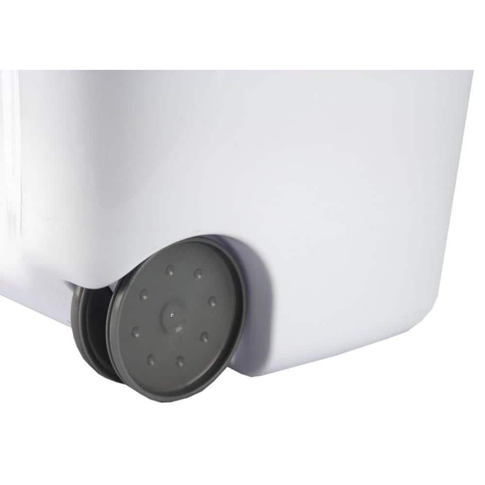 Sterilite Ultra Wheeled Laundry Hamper with Lid, Handle and Wheels for Easy Rolling of Clothes to and from the Laundry Room, Plastic, White, 18-Pack