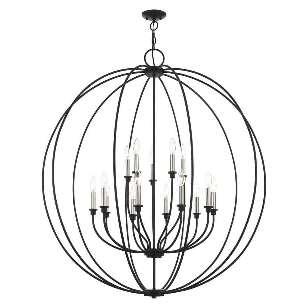 15 Light Black Chandelier with Steel base material