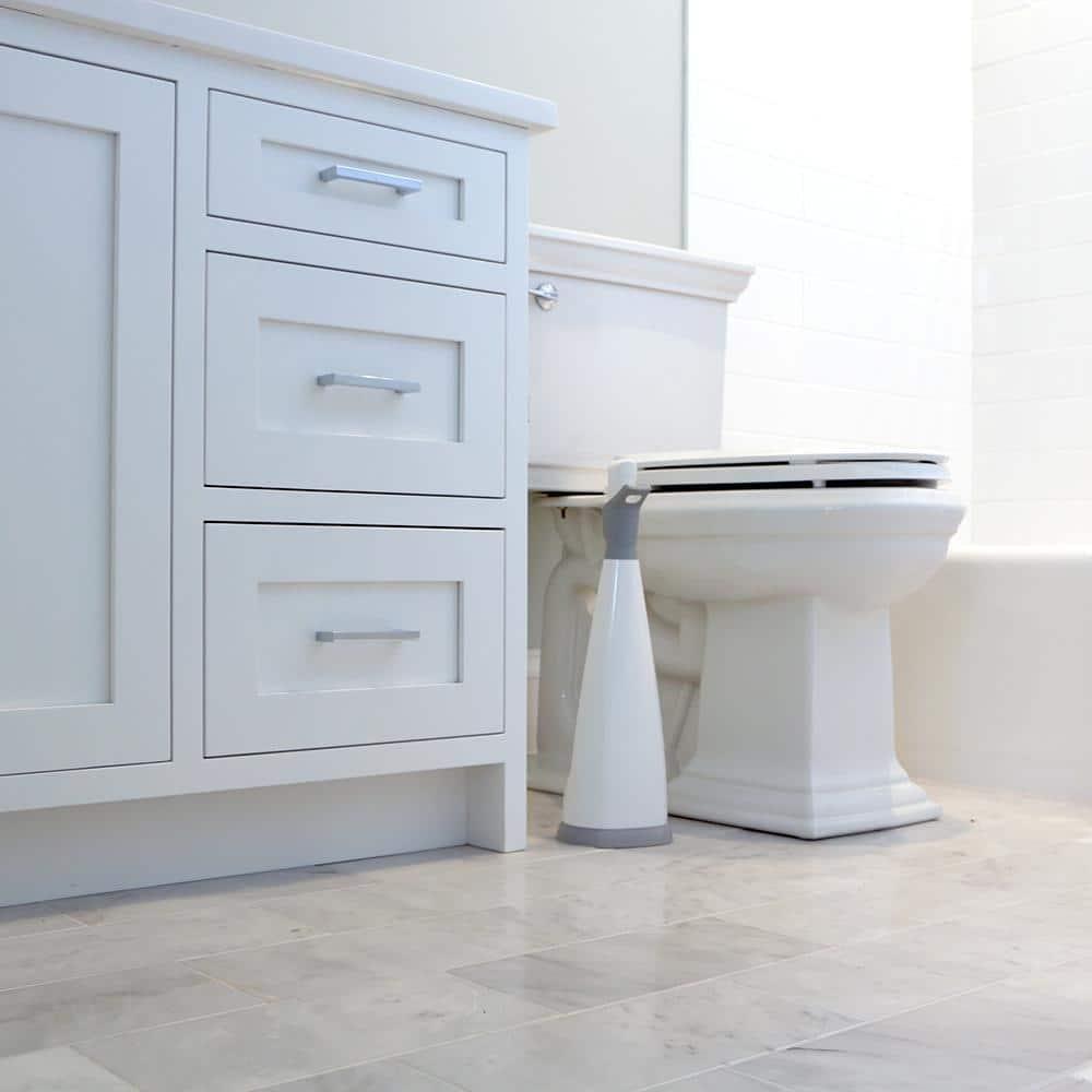 Unger No-Drip Toilet Brush Set  Flexible Neck Toilet Brush with Portable Caddy Holder, Discreet Bathroom Cleaning Brush, Toilet Scrubber, Toilet Bowl Cleaner Brush, Bathroom Cleaning Supplies