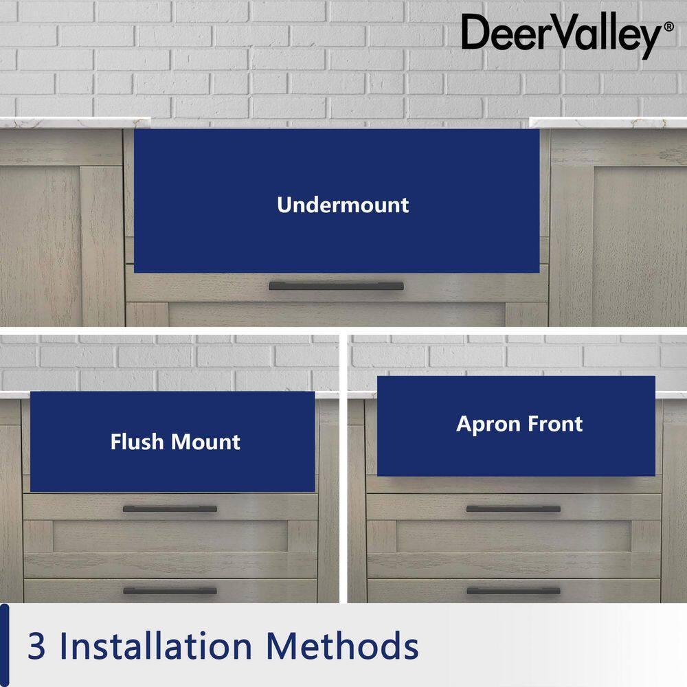 33"L x 20"W Farmhouse Kitchen Sink Deep Single Bowl Fireclay Workstation Sink with Cutting Board and Dish Drying Rack