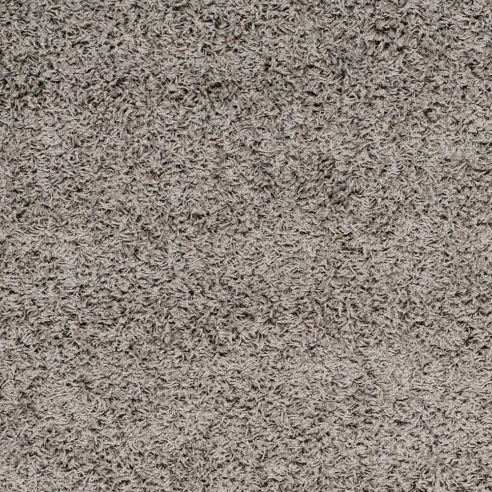 SAFAVIEH Athens Solid Plush Shag Area Rug, Light Grey, 5'1" x 7'6"