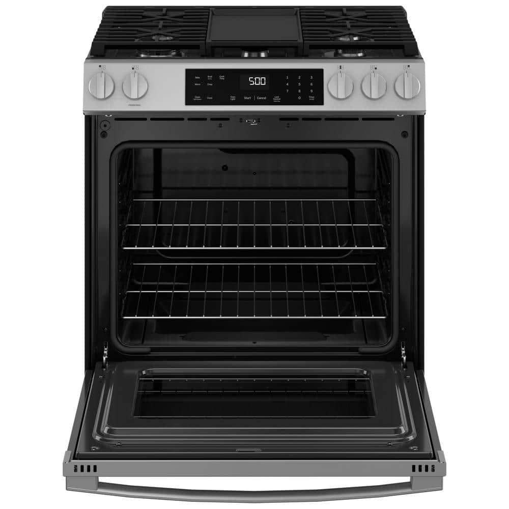 GE Appliances GE 30" Slide-In Front-Control Gas Range GGS500PVSS
