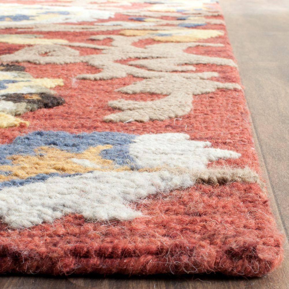Blossom BLM401 Hand Tufted Area Rug - Red/Multi - 4'x6' - Safavieh.