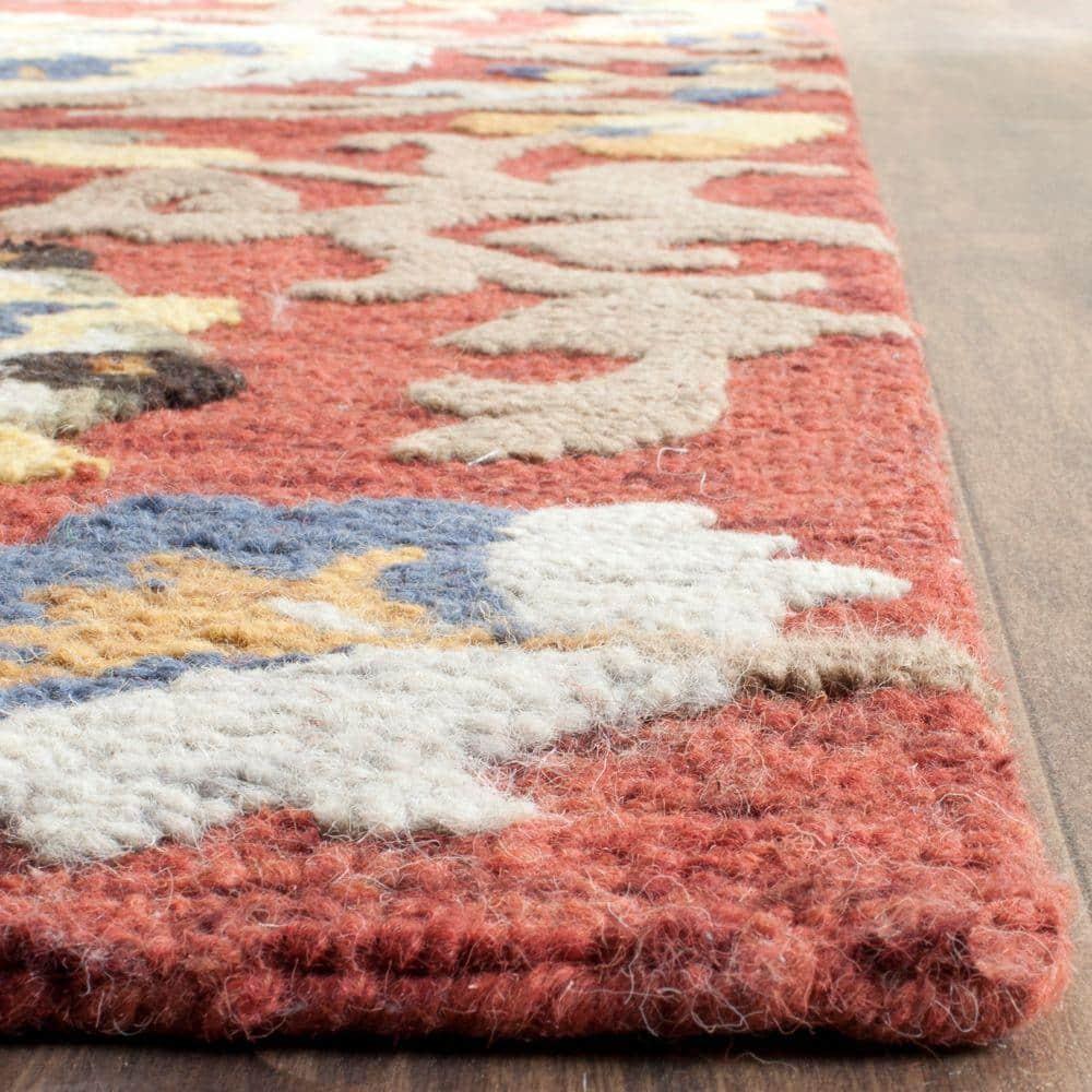 Blossom BLM401 Hand Tufted Area Rug - Red/Multi - 8'x10' - Safavieh.