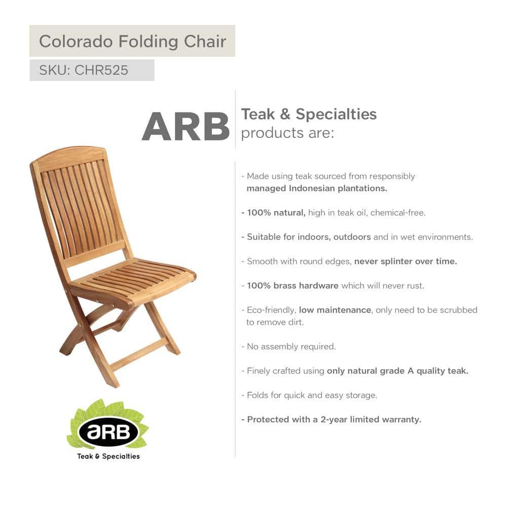 ARB Teak & Specialties Venue Solid Wood Patio Folding Chair Folding Chair