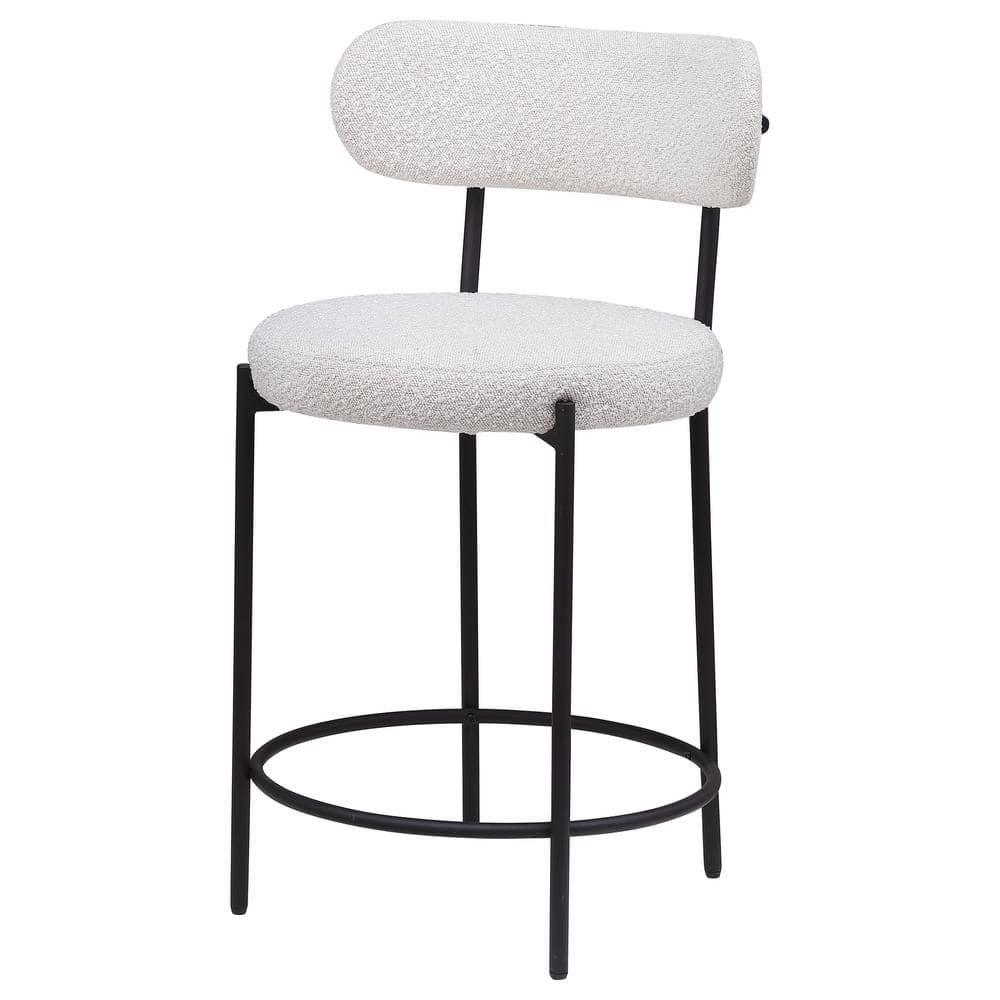 Coaster Viola Boucle Fabric Upholstered Counter Chair Cream