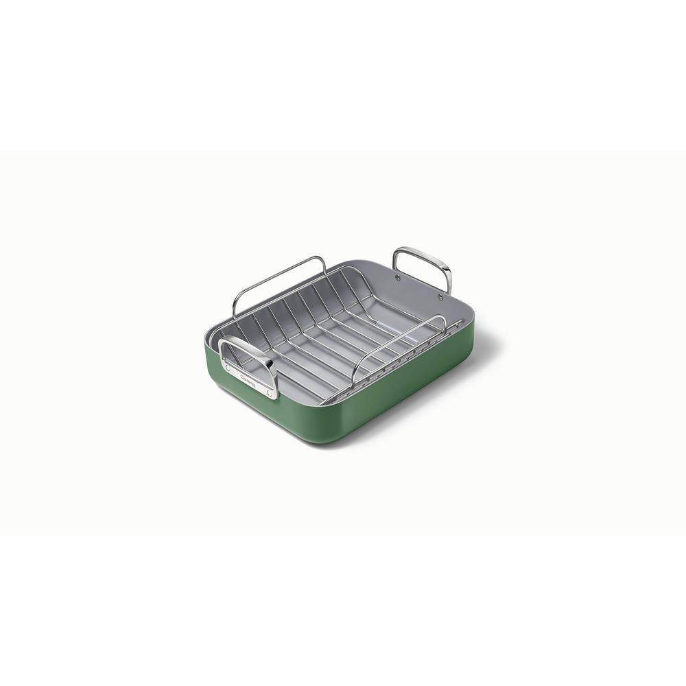 Caraway ® Sage Ceramic Non-Stick Roasting Pan with Rack