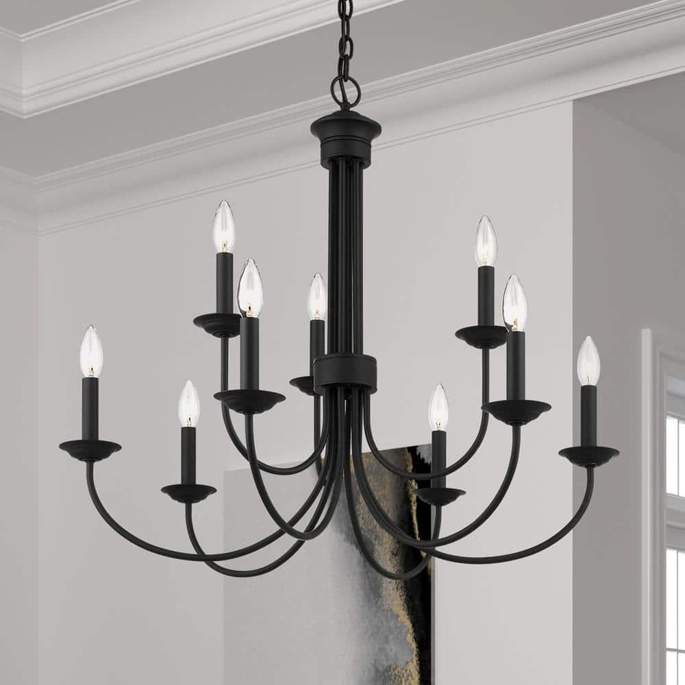 Livex Lighting Estate 9 - Light Chandelier in  Black