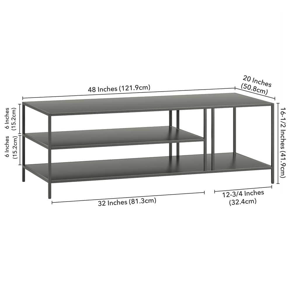 Evelyn&Zoe Cortland 48" Wide Rectangular Coffee Table in Gunmetal Gray