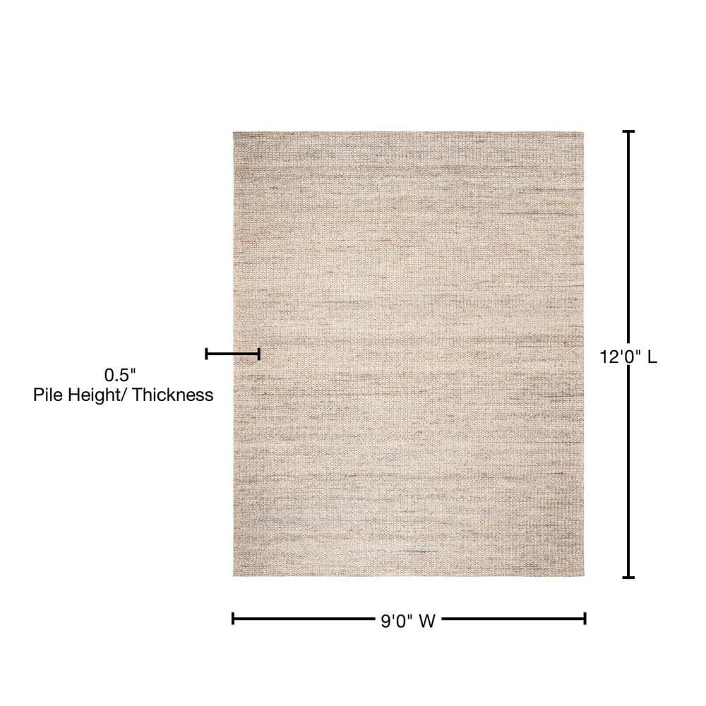 SAFAVIEH Marbella Christina Solid Area Rug, Light Grey, 9' x 12'