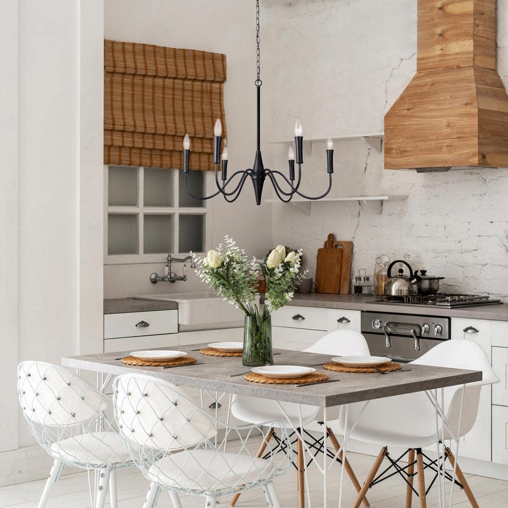 ICH1103A06BK-Canarm Inc-Brielle - 6 Light Chandelier-23.25 Inches Tall and 25.75 Inches Wide-Matte Black Finish